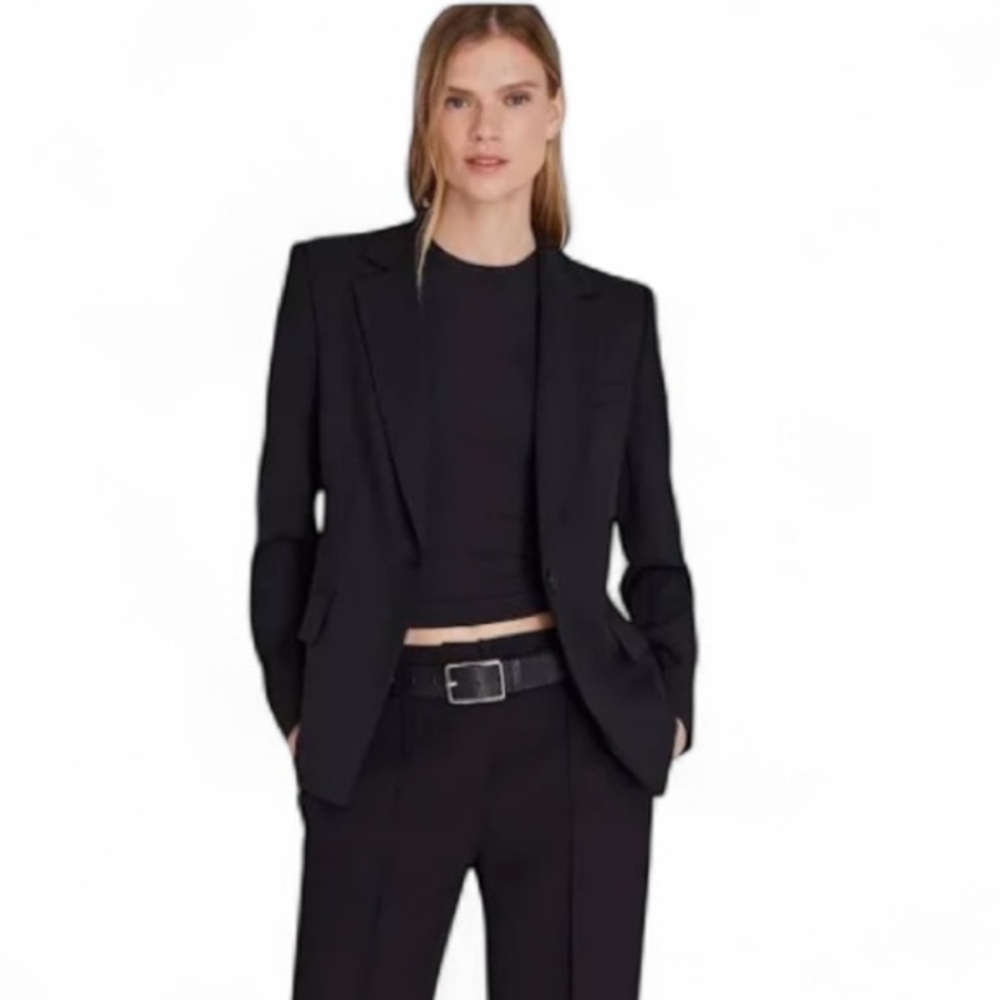 New BANANA REPUBLIC Classic Wool black blazer jacket career cocktail - Picture 7 of 15